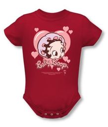 Betty Boop Baby Romper Infant Creeper Baby Heart Red
