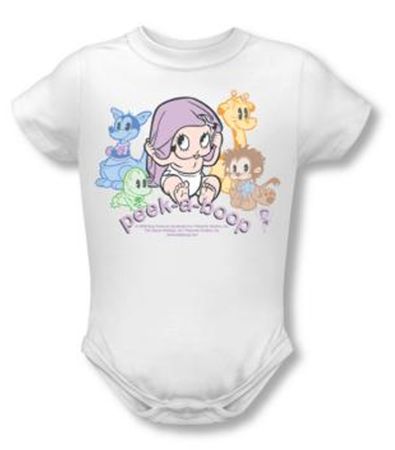Betty Boop Baby Romper Infant Creeper Peek A Boo White