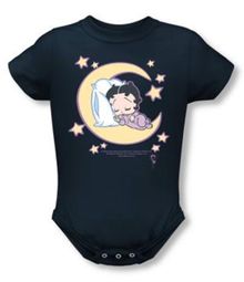 Betty Boop Baby Romper Infant Creeper Sleepy Time Navy Blue