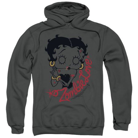 Betty Boop Hoodie Classic Zombie Charcoal Sweatshirt Hoody