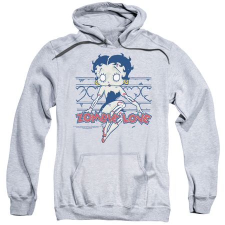 Betty Boop Hoodie Zombie Pinup Athletic Heather Sweatshirt Hoody