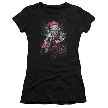 Betty Boop Juniors Shirt Biker Babe Black T-Shirt
