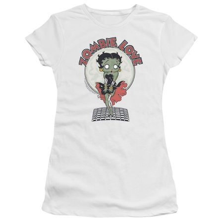 Betty Boop Juniors Shirt Breezy Zombie Love White T-Shirt