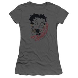 Betty Boop Juniors Shirt Classic Zombie Charcoal T-Shirt Betty Boop Juniors Shirt Classic Zombie Charcoal T-Shirt