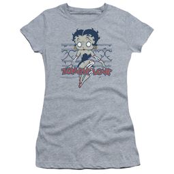Betty Boop Juniors Shirt Zombie Pinup Athletic Heather T-Shirt