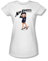 Betty Boop Juniors T-shirt Air Force Boop White Tee