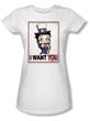 Betty Boop Juniors T-shirt Auntie Boop White Tee