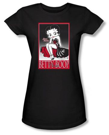 Betty Boop Juniors T-shirt Classic Black Tee