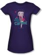 Betty Boop Juniors T-shirt Curves Purple Tee