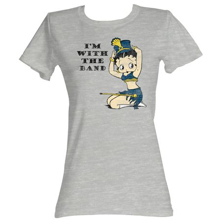 Betty Boop Juniors T-shirt Follow The Beat  Grey Tee Shirt