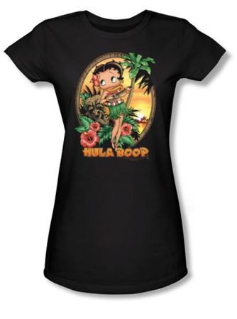Betty Boop Juniors T-shirt Hula Boop Black Tee