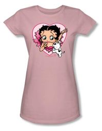 Betty Boop Juniors T-shirt I Love Betty Pink Tee