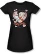 Betty Boop Juniors T-shirt Kiss Black Tee
