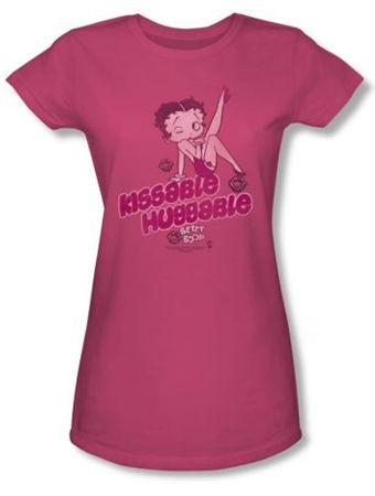 Betty Boop Juniors T-shirt Kissable Huggable Hot Pink Tee