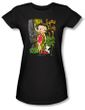 Betty Boop Juniors T-shirt Luau Lady Black Tee
