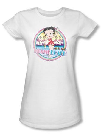 Betty Boop Juniors T-shirt Miami Beach White Tee