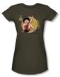Betty Boop Juniors T-shirt Nose Art Military Green Tee