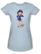 Betty Boop Juniors T-shirt Officer Light Blue Tee