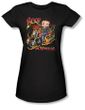 Betty Boop Juniors T-shirt On Wheels Black Tee