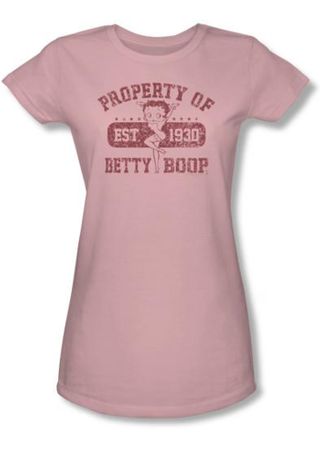 Betty Boop Juniors T-shirt Property Of Betty Boop Pink Tee