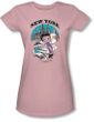 Betty Boop Juniors T-shirt Singing In New York Pink Tee