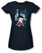 Betty Boop Juniors T-shirt Square Black Tee