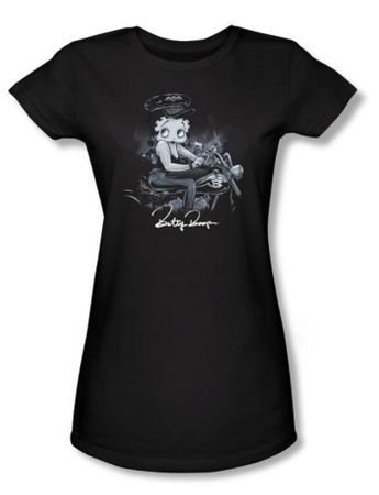 Betty Boop Juniors T-shirt Storm Rider Black Tee