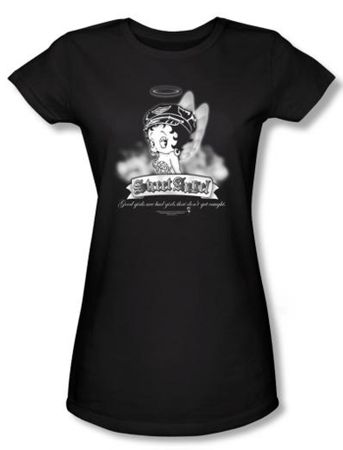 Betty Boop Juniors T-shirt Street Angel Black Tee