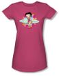 Betty Boop Juniors T-shirt Surf Hot Pink Tee