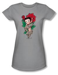 Betty Boop Juniors T-shirt Tattoo Silver Tee