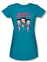 Betty Boop Juniors T-shirt The Boops Have It Turquoise Tee