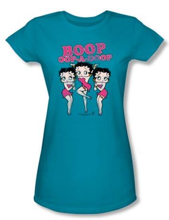 Betty Boop Juniors T-shirt The Boops Have It Turquoise Tee