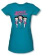 Betty Boop Juniors T-shirt The Boops Have It Turquoise Tee