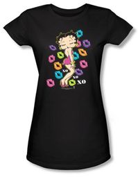 Betty Boop Juniors T-shirt Tripple Xo Black Tee