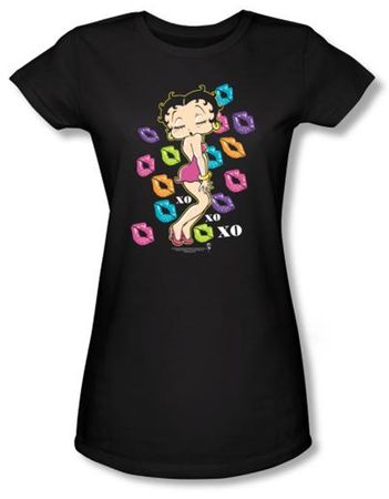 Betty Boop Juniors T-shirt Tripple Xo Black Tee