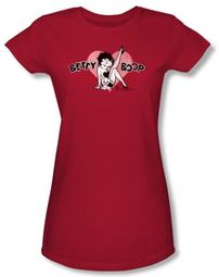Betty Boop Juniors T-shirt Vintage Cutie Pup Red Tee