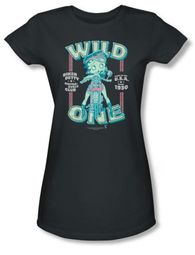 Betty Boop Juniors T-shirt Wild One Charcoal Tee