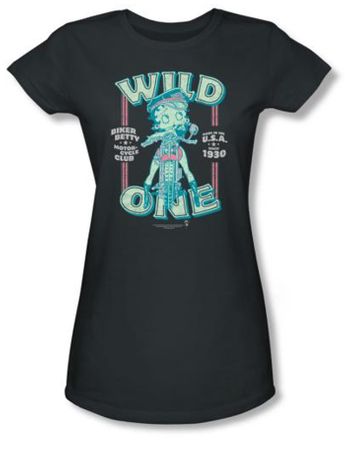 Betty Boop Juniors T-shirt Wild One Charcoal Tee