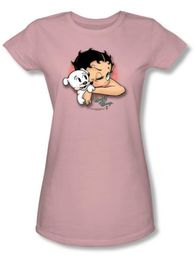 Betty Boop Juniors T-shirt Wink Wink Pink Tee