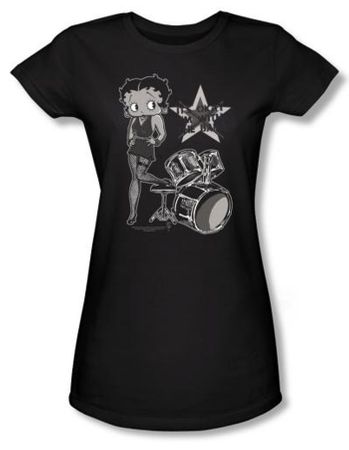 Betty Boop Juniors T-shirt With The Band Black Tee