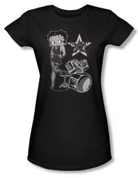 Betty Boop Juniors T-shirt With The Band Black Tee
