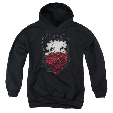 Betty Boop Kids Hoodie Bandana & Roses Black Youth Hoody