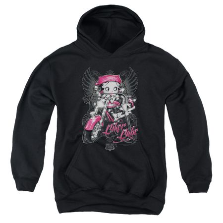 Betty Boop Kids Hoodie Biker Babe Black Youth Hoody