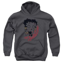 Betty Boop Kids Hoodie Classic Zombie Charcoal Youth Hoody Betty Boop Kids Hoodie Classic Zombie Charcoal Youth Hoody