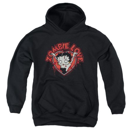 Betty Boop Kids Hoodie Heart You Forever Black Youth Hoody
