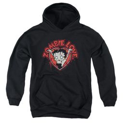 Betty Boop Kids Hoodie Heart You Forever Black Youth Hoody Betty Boop Kids Hoodie Heart You Forever Black Youth Hoody