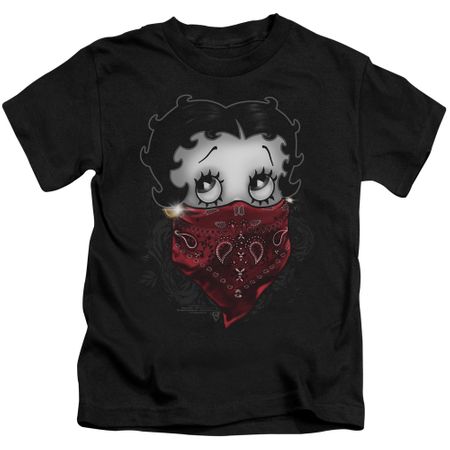 Betty Boop Kids Shirt Bandana & Roses Black T-Shirt
