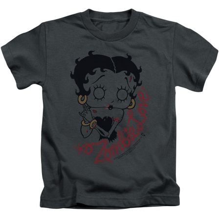 Betty Boop Kids Shirt Classic Zombie Charcoal T-Shirt