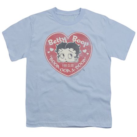 Betty Boop Kids Shirt Fan Club Heart Light Blue T-Shirt