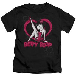 Betty Boop Kids Shirt Scrolling Hearts Black T-Shirt Betty Boop Kids Shirt Scrolling Hearts Black T-Shirt